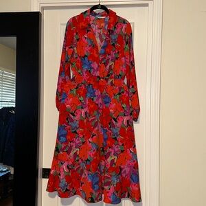 Isaac Mizrahi Vibrant Floral Maxi Dress - Red, Pink, Blue